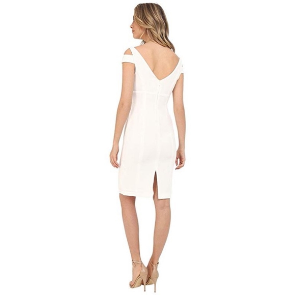 Adrianna Papell Solid Crepe Empire Ivory Dress - Picture 2 of 8